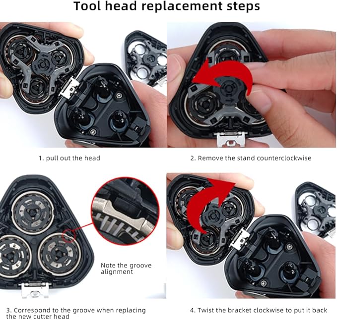 Replacement SH50/52 Complete Head Assembly for Philips Norelco Series 5000 Shavers