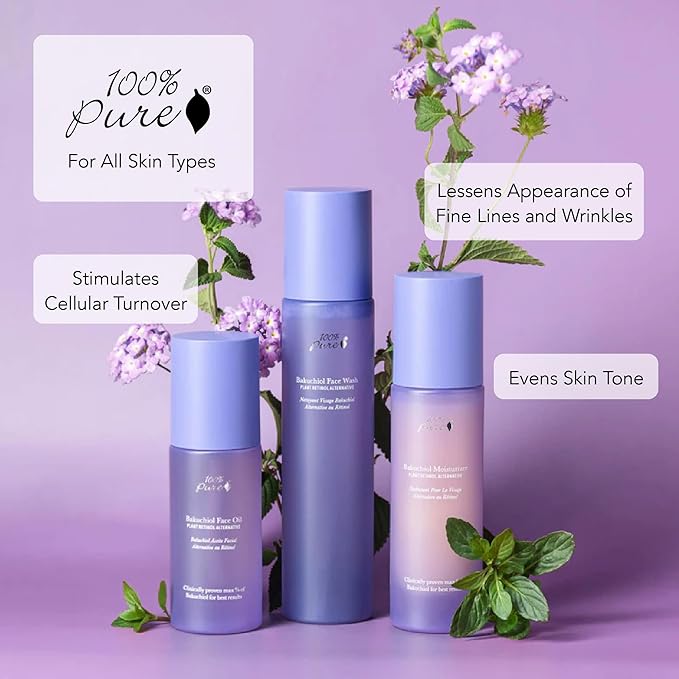 100% PURE Bakuchiol Facial Moisturizer Natural Retinol Alternative Face Cream with Anti Aging Antioxidants Hyaluronic & Kojic Acid Squalene Daily Skincare for Women & Men - 1.7 fl oz