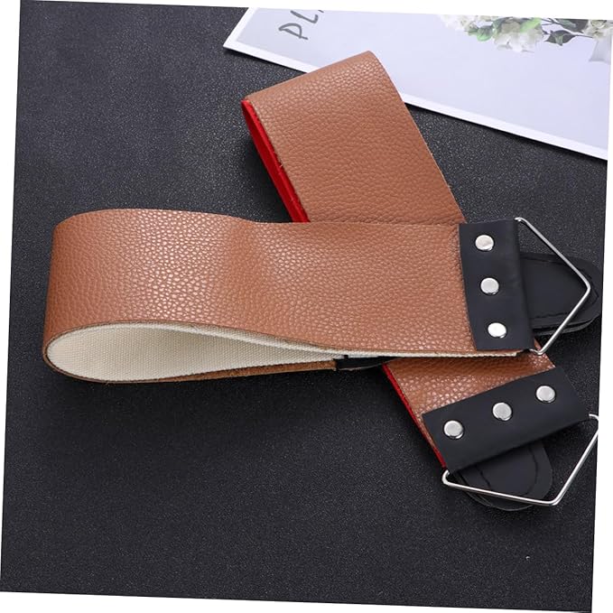 2pcs Traditional Barber Strop Leather Razor Strop Sharpening Strap for Razor Blade Random Color