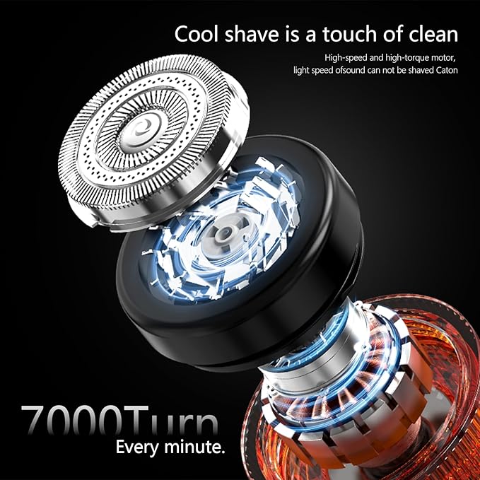 Mini Electric Shaver for Men-Type-C Fast Charging with High-Speed Motor,LED Digital Display,18 Precision Steel Blades, Trendy Dual Color Mini Design,Portable Electric Razor (Orange)
