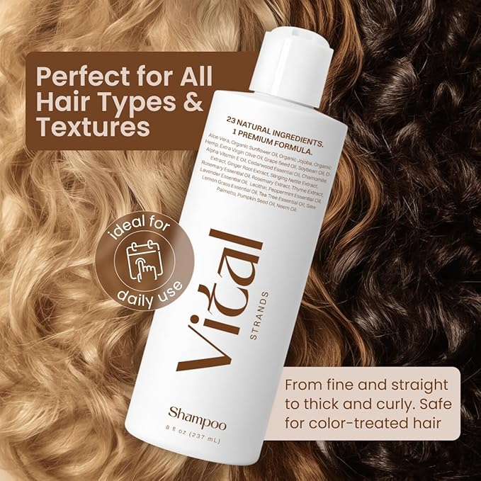 Hair Growth Shampoo for Thinning Hair for Women – Rosemary, Nettle & Saw Palmetto, 23 Natural Ingredients, Sulfate Free Scalp Detox, Anti Breakage Conditioner - 8 fl oz