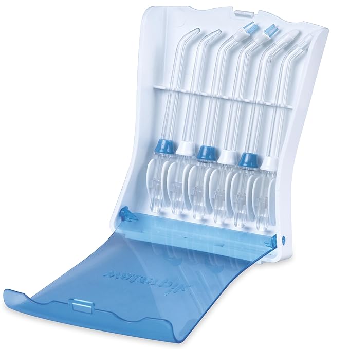 Waterpik Water Flosser 6 Count Replacement Tips With Case, Convenient, Hygienic and Sturdy for Easy Storage and Travel, Includes Precision, Orthodontic, Plaque Seeker Refill Heads Nozzles