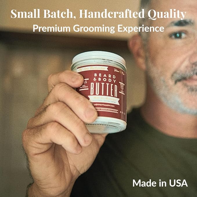 Tallow Man Old Time Barbershop Beard + Body Butter for Men | All Natural, Beard Butter, Body Butter