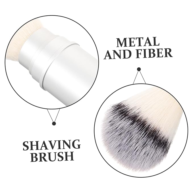 Mens Shaving Brush Portable Travel Beard Brush Lightweight Nylon Fiber Shave for Facial Hair Styling and Cleansing 6.29X1.77X1.77In