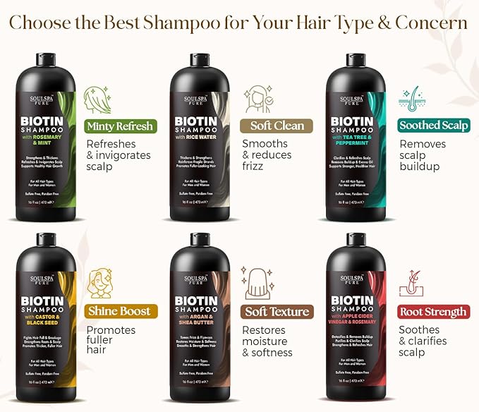Biotin Argan Oil Shampoo and Conditioner Set - Shea Butter Moisturizing Formula for Curly, Dry & Damaged Hair - Deep Hydration for Men & Women - Made in USA - 16 fl oz Each