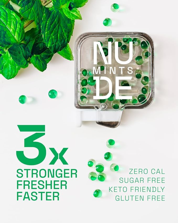 NUDE MINTS | Dual Action Liquid Capsules | Mouth Watering Mint - Lasts 3X Longer - 3X Stronger - Extreme Bad Breath Treatment For Adults - Sugar Free, 0 Calorie - Variety - 10 Pack - 300 Capsule