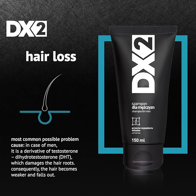DX2 - Prevent Hair Loss Shampoo for Men - Restores Follicles, Improve Thinning Strands with Pronalen Fibro Actif & Aloe Juice - 150ml