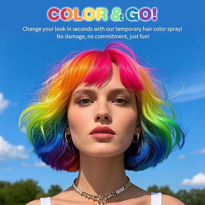 Red Hair Spray,Hair Color Spray Dye,Temporary Hair Color Dye for Kids Women Men,Hairspray Color Pomades,Washable Color HairSpray for Party, Cosplay,Halloween,Christmas. (Red)
