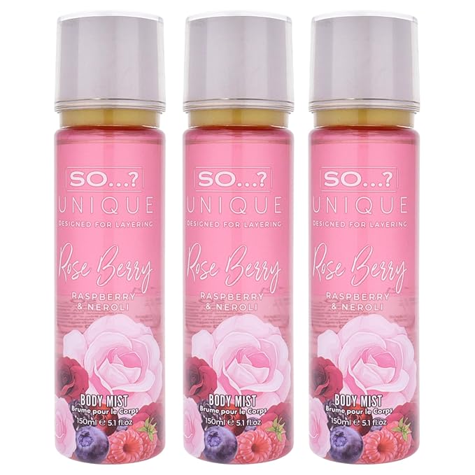 Unique Body Mist - Rose Berry by So…? for Women - 5.1 oz Body Mist - Pack of 3