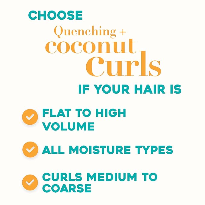 OGX Curly Hair Shampoo, 13 fl oz, Pack of 2 | Coconut Oil | Curl-Defining | Hydrating | Sulfate-Free