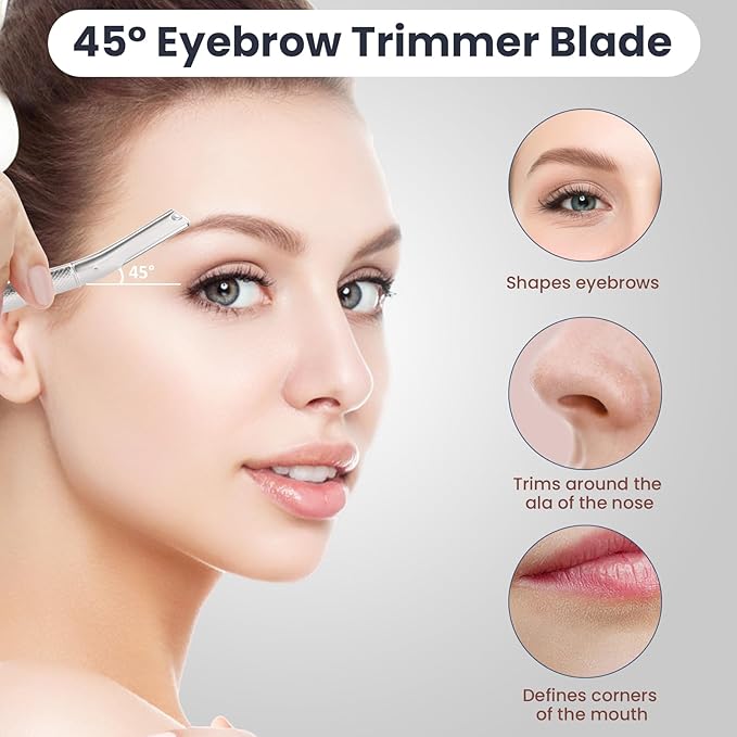 AIBRIT PRO Dermaplaning Tool for Face, Dermaplane Razor for Peach Fuzz with Metal Grip, Professional Eyebrow Razor for Women, Facial Razor for Women Silver (12 Replaceable Blades)