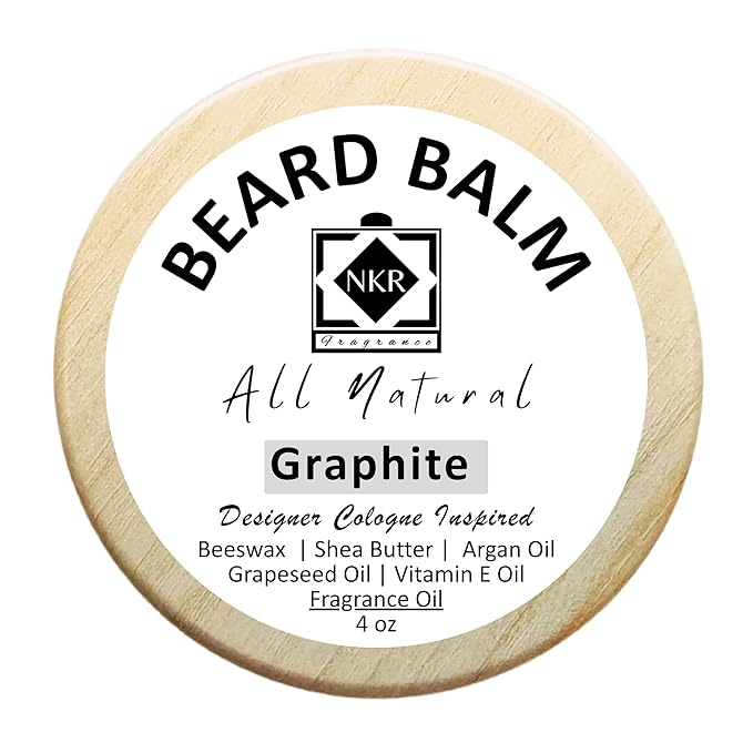 Beard Balm | Leave-in-Conditioner for Beard & Mustache | Natural Ingredients | Shea Butter & Argan Oil | Graphite - Designer Cologne Inspired