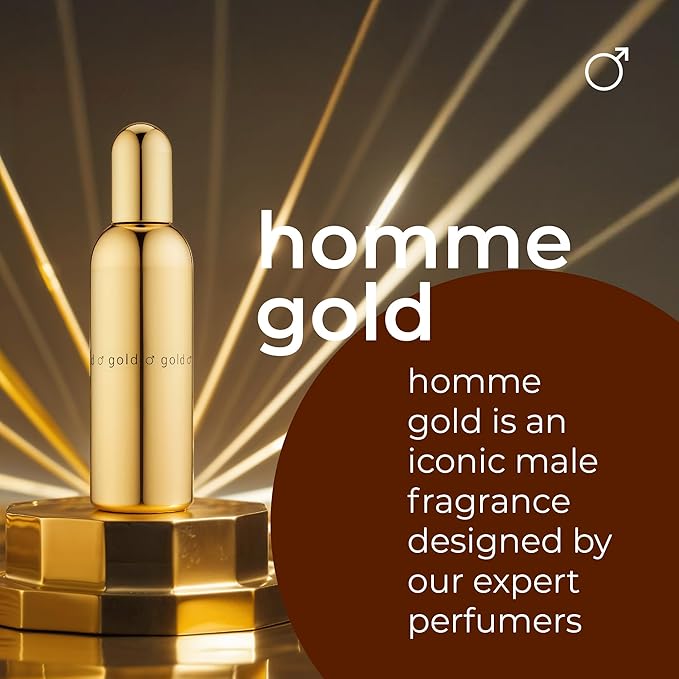 COLOUR ME Milton-Lloyd Gold Homme - Cologne for Men - Oriental Parfume for Men - Spicy, Amber Parfume - Mens Cologne - Long Lasting Parfume - 3 oz.