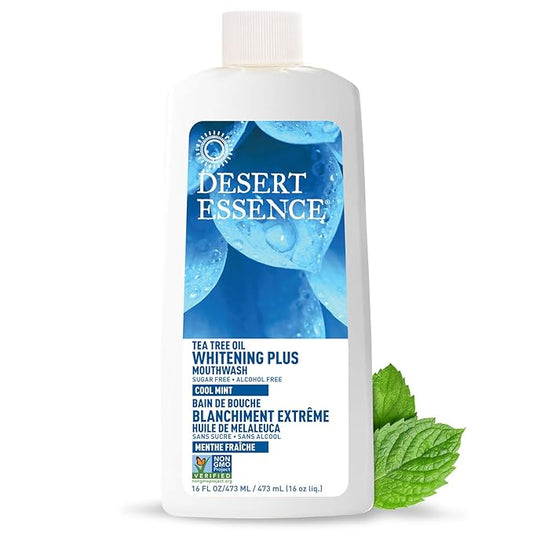 Desert Essence Mouthwash, Tea Tree Whitening Mint, 16 Fluid Ounce
