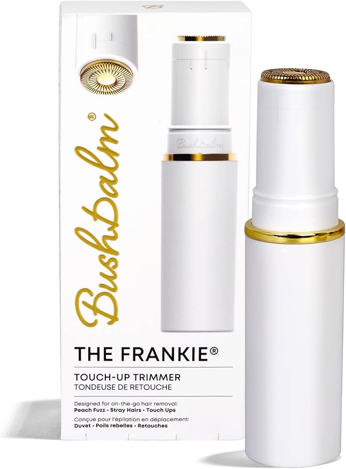 Bushbalm Touch-Up Trimmer for Face - Painless Facial Hair Remover for Peach Fuzz & Fine Hairs - Waterproof Cordless Rechargeable Grooming Tool with LED Light - Frankie
