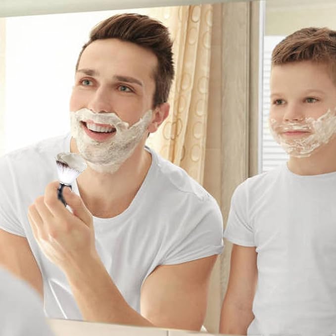 Aethland Men's Shaving Brush and Bowl Set, 3 in 1 Synthetic Shaving Brush with Alloy Shaving Stand & Shaving Soap Bowl Shave Brush Kit for Men Husband Father Birthday Boyfriend Valentines Day Gifts
