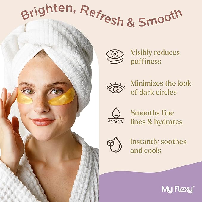 Under Eye Patches for puffy eyes and dark circles, Collagen & Peptides Skincare, Gold Eye Masks for dark circles and puffiness, Self Care Gifts for Women & Men, Under Eye Mask Patches-Gold 24 Pairs