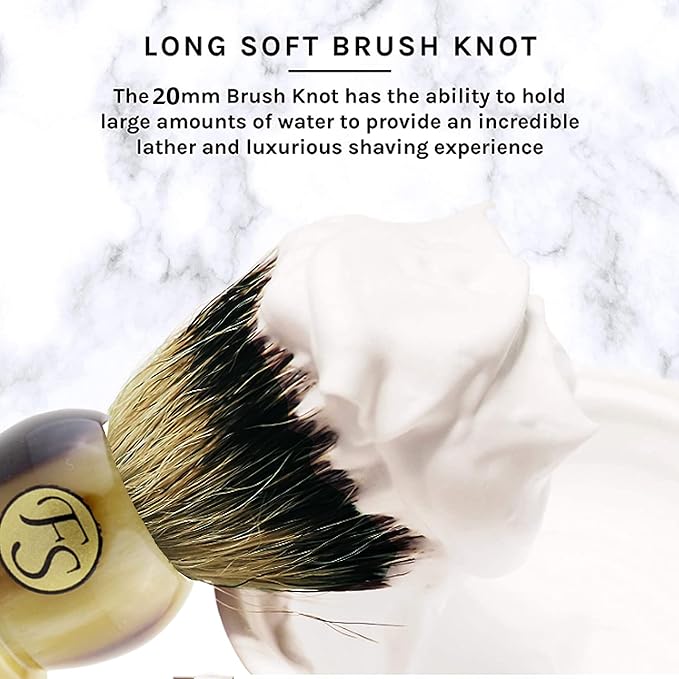 Shaving Brush for Men, Frank FS shaving Best Badger Hair Brushes with Resin Handle for Any Shaving Razors Birthday Gift(Knot size 20mm)