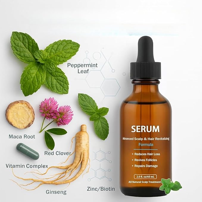 Hair Regrowth Serum,Protect Hair Follicles, Thickening and Healthier Scalp for Men & Women,Helps Reduce Shedding & Support Healthy-Looking Hair 2 Fl Oz (2Pcs)