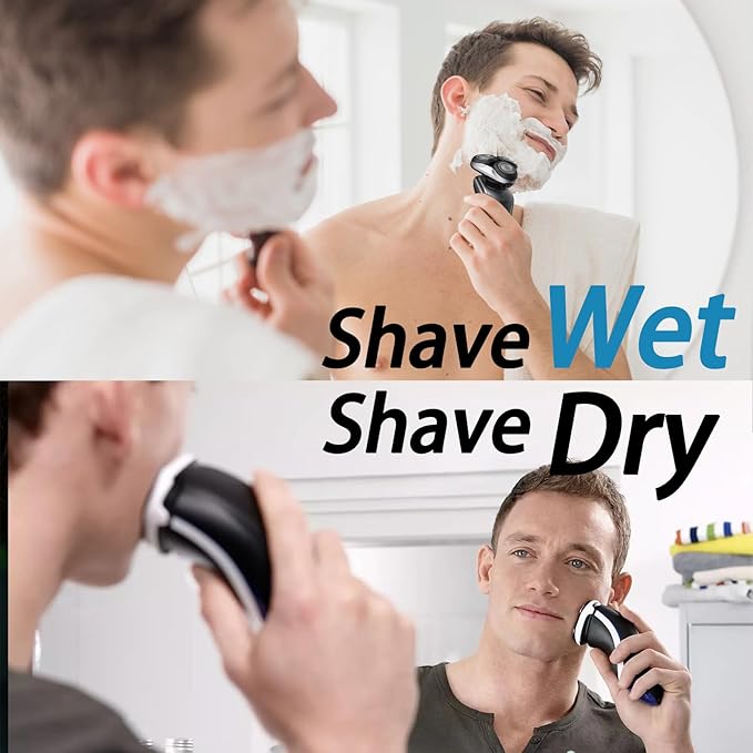 SH50 Shaver Replacement Heads Compatible with Philips Norelcos Series 5000 Razors, Rotary Replacement Blades with High Performance - Fast, Smooth and Close, 3Packs.