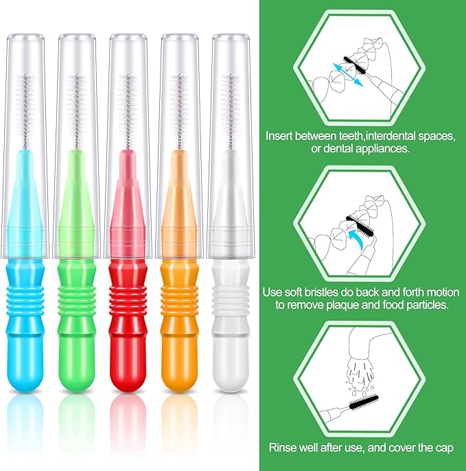Patelai 350 Pieces Interdental Brush Tooth Floss Tooth Cleaning Tool Toothpick Dental Flossing Head Oral Flosser Refill Dental Flosser Toothpick Cleaners(Cute Colors)
