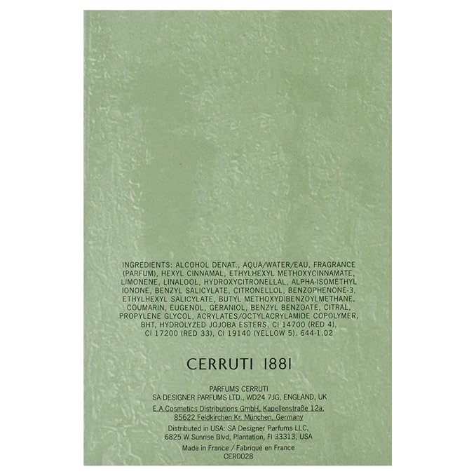 Nino Cerruti 1881 For Men. Eau De Toilette Spray 3.4 Ounces