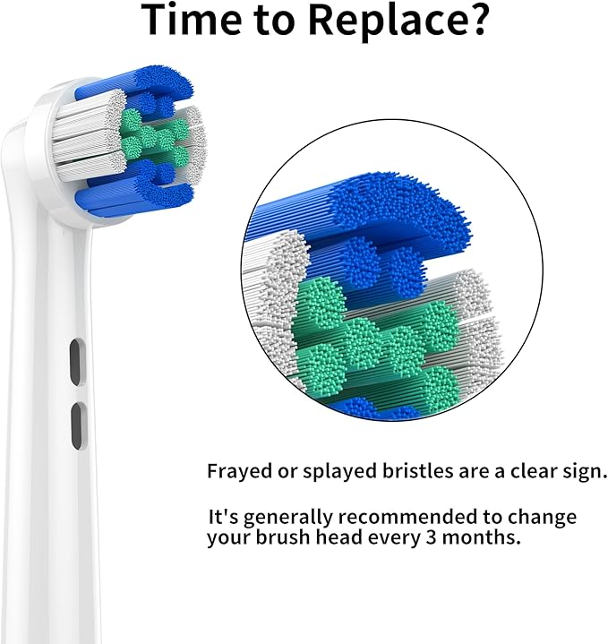 Replacement Toothbrush Heads with Precision Cleaning, 12 Pack with Color-Coded Rings for Family – Compatible with Oral-B Braun, Fits 7000/Pro 1000/500/3000 Series – Medium Stiffness