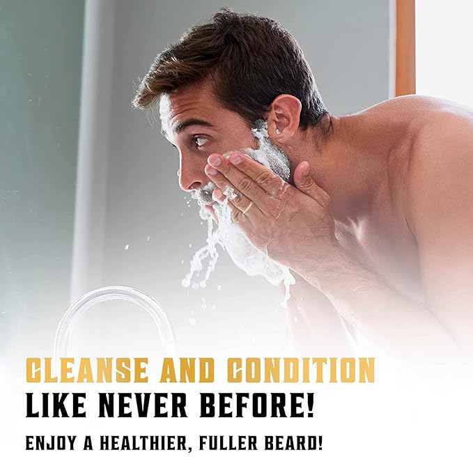 Viking Revolution Beard Wash and Beard Conditioner for Men with Argan Oil and Jojoba Oil - Beard Softener and Strengthener Beard Care Beard Shampoo and Conditioner with Beard Oil (17oz, Sweet Tobacco)