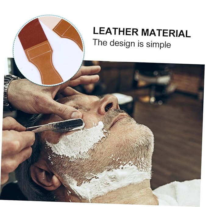 Double-Layer Cowhide Leather Razor Strop Sharpening Strap for Barbers 2-Piece Adjustable Polishing Cloth Suitable for Straight Razors and Blades