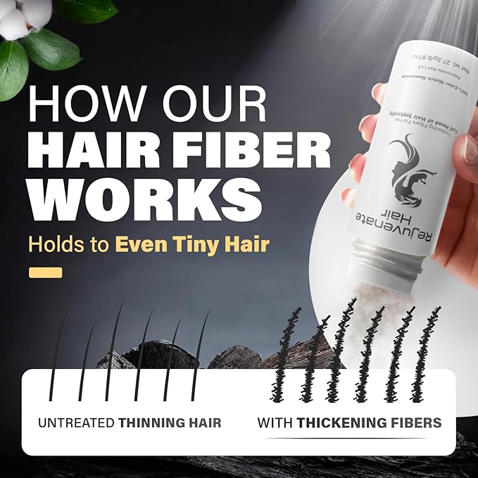 Fibers for Thinning Hair (Light Blonde), Undetectable Hair Powder for Men & 100% Natural Hair Building Fibers - Conceals Hair Loss - Bald Spot Cover Up Hair Powder, 2 Month Supply