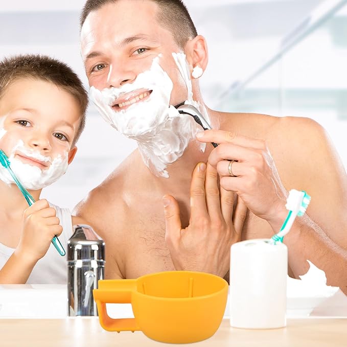 PRETYZOOM Shaving Cream Bowl Shaving Soap Bowl Small Thickened Wide Mouth Design Yellow and Daily Bathroom Use