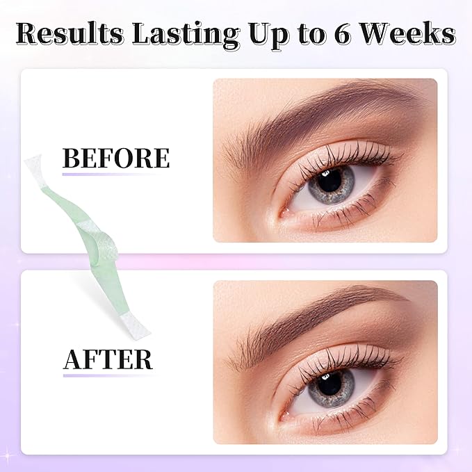 Beauty7 Eyebrow Wax Strips High-arched Eyebrow Wax Strips Kit Hair Removal at Home Waxing 24 Strips with Pearl Powder Essential Oil for Sensitive All Skin Types Women
