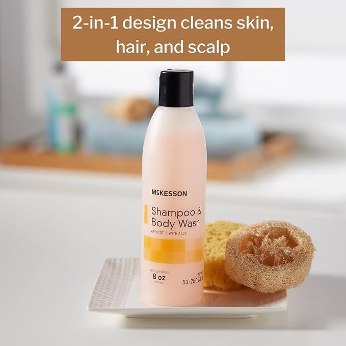McKesson Shampoo and Body Wash with Aloe, Apricot Scent, 8 oz, 1 Count