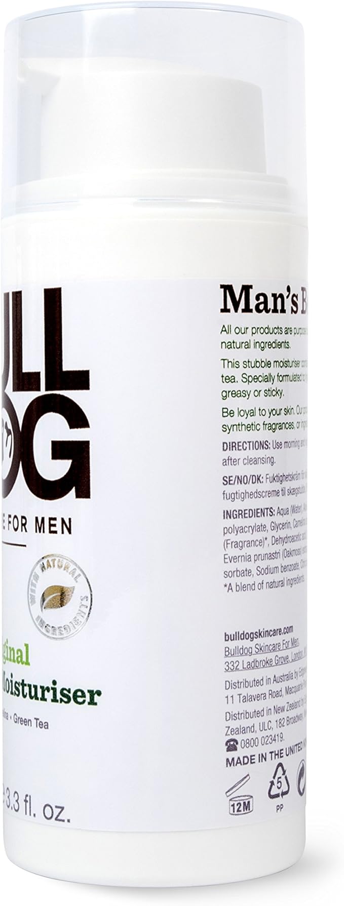 Bulldog Skincare Original Stubble Moisturiser for Men 100 ml
