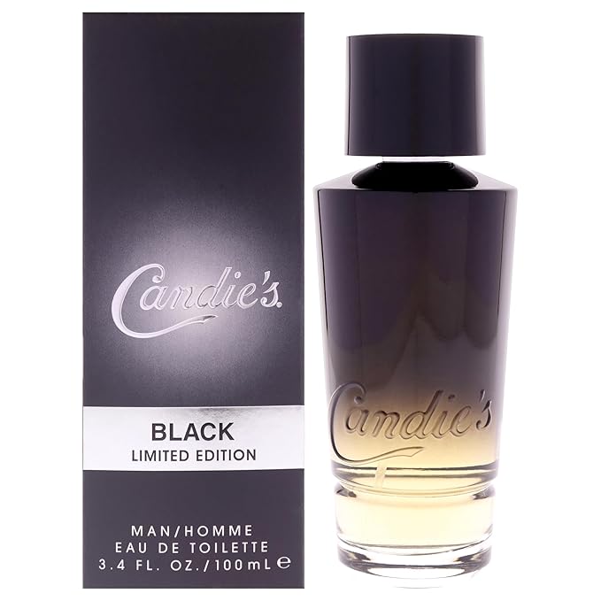 CANDIE'S Black For Him Eau de Toilette - Long-Lasting Cologne for Men, Sweet Masculine Scent, Strong Body Spray, Ideal for Daily Wear, Lasts All Day, Affordable Fragrance, Refreshing & Bold, 3.4 fl Oz