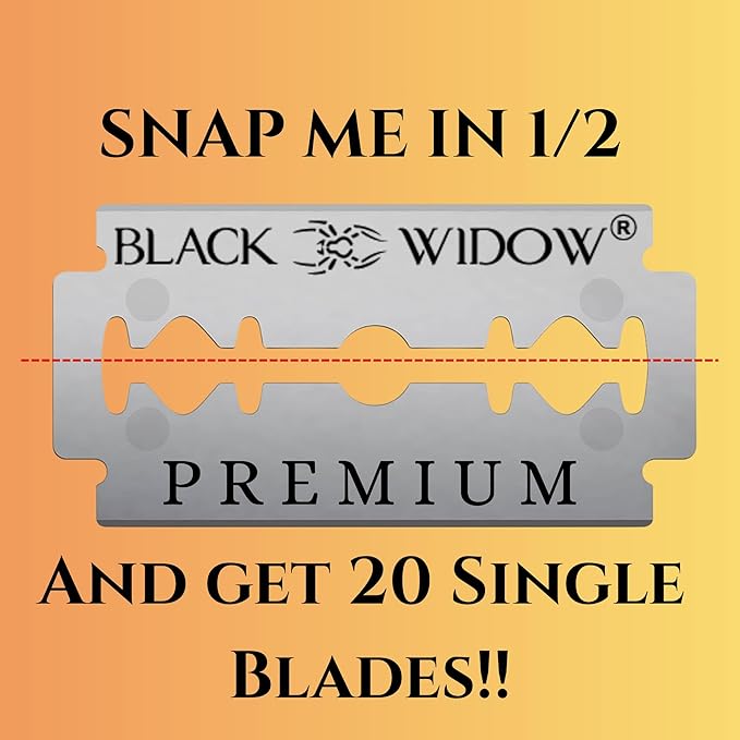 Black Widow Straight Razors for Men - Professional Barber Straight Edge Razor Kit with 10 Blades, Wooden Stainless Steel Barbero Shaver for a Smooth & Premium Barber Razor for Men's Shaving