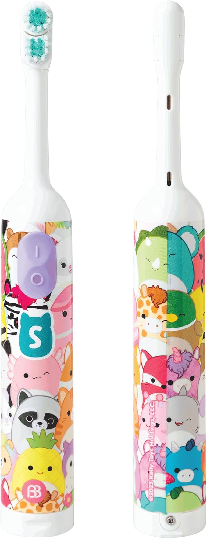 Brush Buddies Battery Powered Toothbrush Featuring Squishmallows, Oscillating 360 Degree Cleaning Power, Soft Rounded Bristles Electric Toothbrush for Adults, Battery Toothbrush