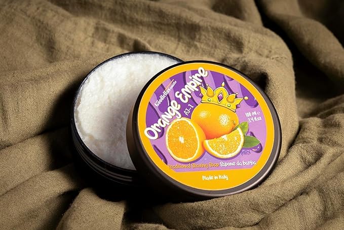 The Goodfellas' Smile, ORANGE EMPIRE (Orange & Citrus), Luxury Italian Shaving Soap, Formulated for Use with A Shaving Brush, Made in Italy