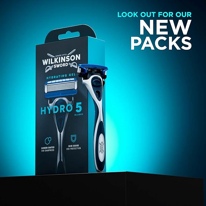 Wilkinson Hydro 5 Skin Protection Razor, 13 Blade Refills, Enriched Lubricating Band with Pro Vitamin B5, Multicolor (1 Count, Box)