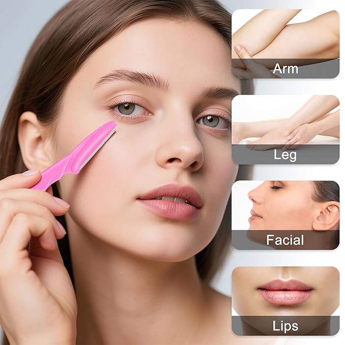 30 Pcs Eyebrow Razors Bulk Multicolor Face Razor Multipurpose Facial Razor Dermaplaning Tools for Women Men Eyebrow Trimmers Shaver with Protective Cover, Hair Removal Tools for Face Body Use