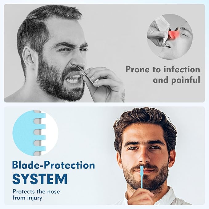 10 Pcs Nasal Hair Cutter, 2025 New 2-in-1 Double Sided Nose Hair Trimmer, 360° Rotating Manual Nose Hair Trimmer for Men and Women, Portable Professional Nasal Remover for Home Travel Essentials