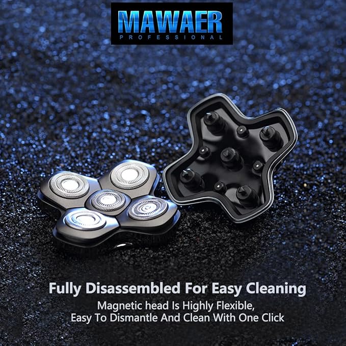 Magnetic 5 Blade Replacement Heads for SKULL SHAVER 4 & 3 Head Series