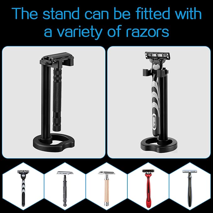 SANWA Deluxe Razor Holder Stainless Shaving Razor Stand,Dad Gifts,Boyfriend Gifts,Husband Gifts for Him