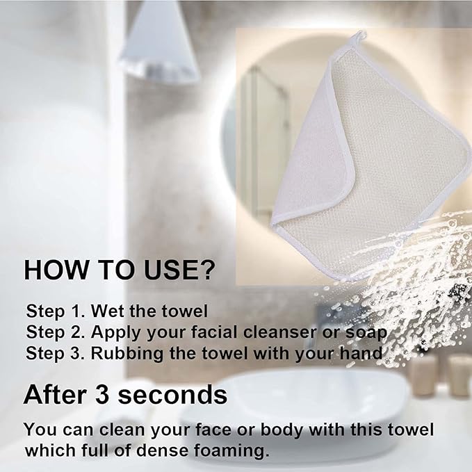 Soft Weave Washcloth for Face - Face Washcloths - Exfoliating Washcloths for Dead Skin - Exfoliating Towel Pack - Bulk - Washcloths Scrubber for Body and Face - Towel - 6 Pack