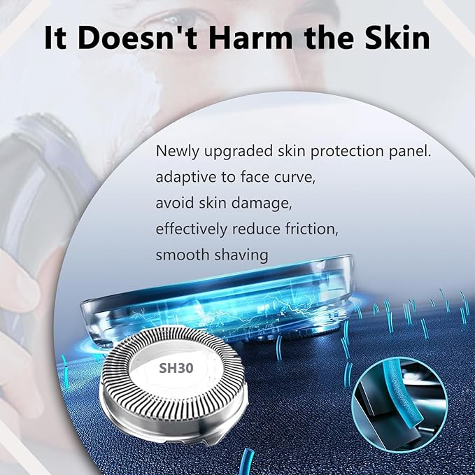 Upgraded SH30 Replacement Heads Compatible With Philips Norelco Shaver Series 3000,2000,1000,S1560 and PTxxx Series Razors,for Philips Norelco 3000 Replacement Blades