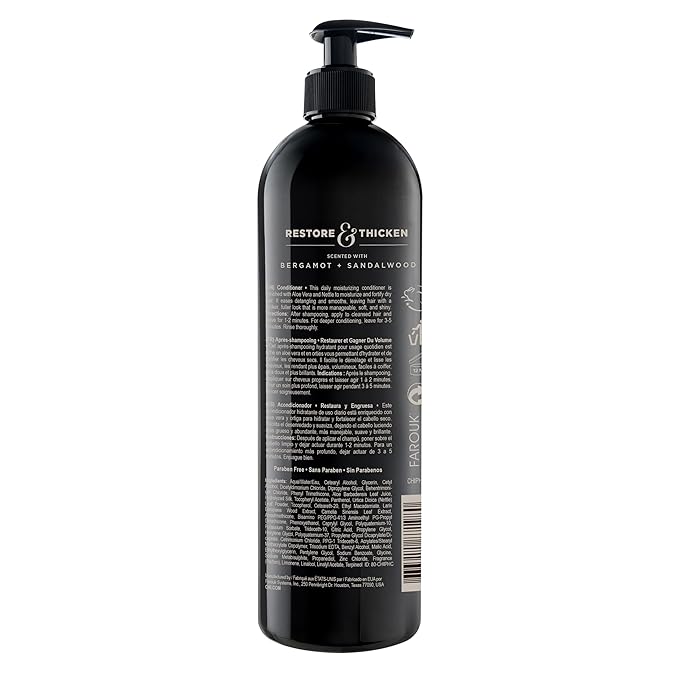 CHI Pour Homme Moisturizing Daily Conditioner For Men, Smooths & Detangles, Made With Aloe Vera & Nettle, Fresh, Woody Scent, Sulfate-Free, 25 oz