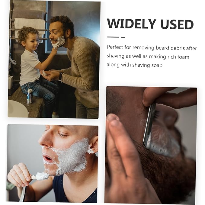 Mens Shaving Brush Portable Travel Beard Brush Lightweight Nylon Fiber Shave for Facial Hair Styling and Cleansing 6.29X1.77X1.77In