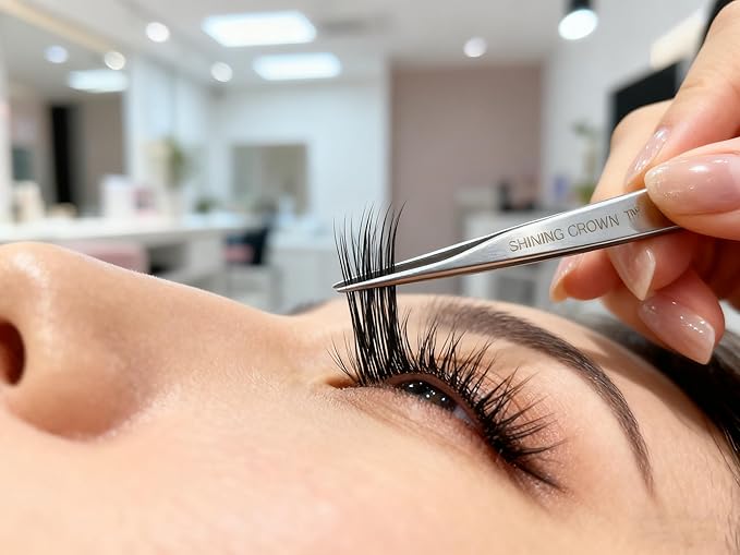 SHINING CROWN Straight Tweezers for Eyelash Extensions 1PC