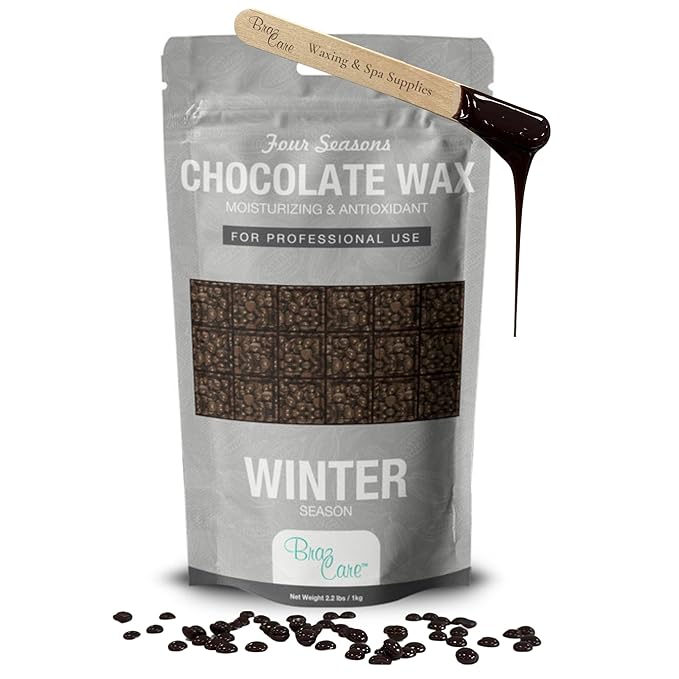 Hard Wax Beads for Hair Removal - 2.2lbs - Premium Chocolate Wax for Thin & Fine Hair - All Purpose from Face to Bikini Areas