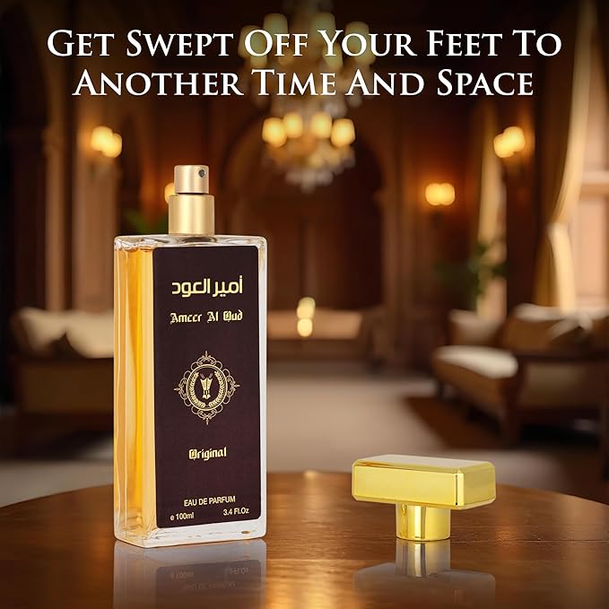 Ameer Al Oud for Men & Women - Wood, Oriental Earthy Fragrance - Top Notes of Agarwood, Vanilla & Sweet Sugar - Base Scents of Sandalwood & Herbal - Free of Paraben - Elegant 100ml Bottle
